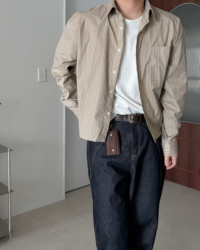 Pigment-Washed Nylon Shirt Jacket
