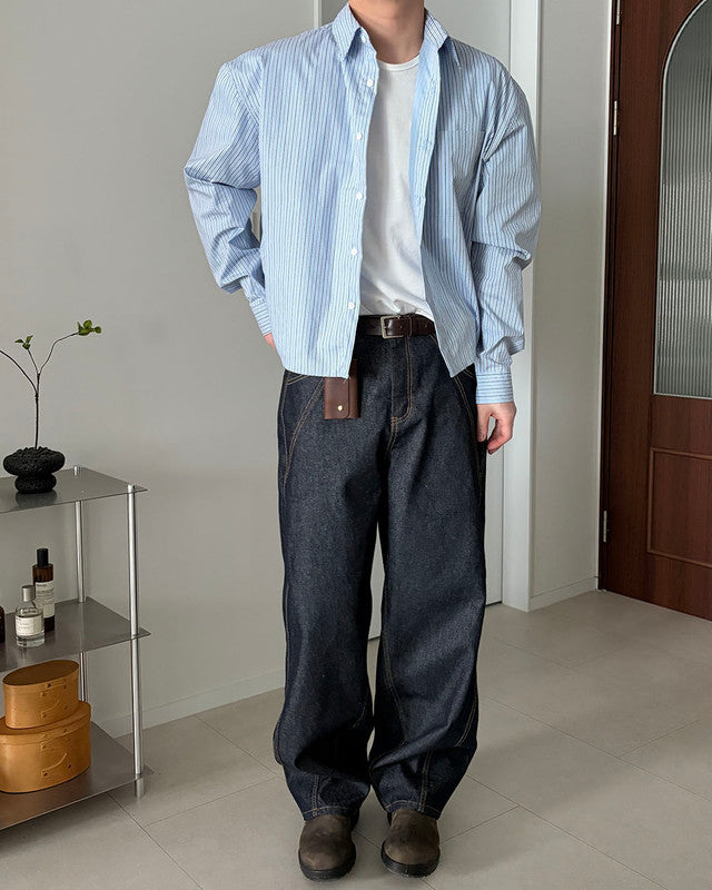 Pigment-Washed Nylon Shirt Jacket