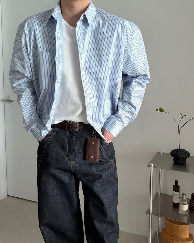 Pigment-Washed Nylon Shirt Jacket