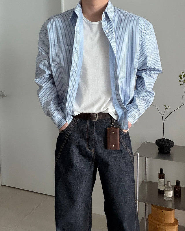 Pigment-Washed Nylon Shirt Jacket