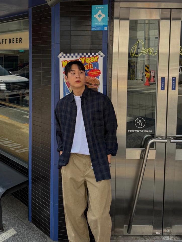 Pigment-Washed Nylon Shirt Jacket