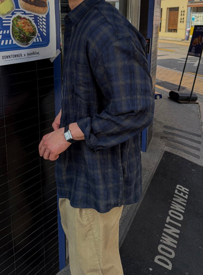 Pigment-Washed Nylon Shirt Jacket