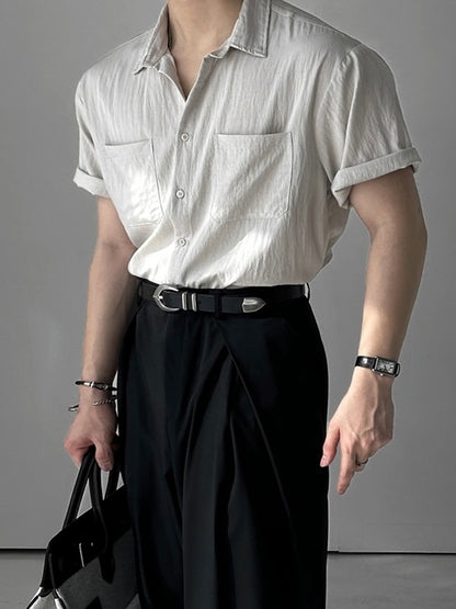 Pigment-Washed Nylon Shirt Jacket