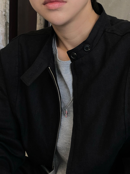 Minimal Stand Collar Zip Jacket