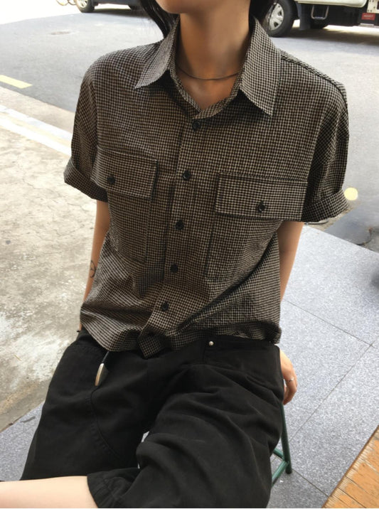 Pigment-Washed Nylon Shirt Jacket