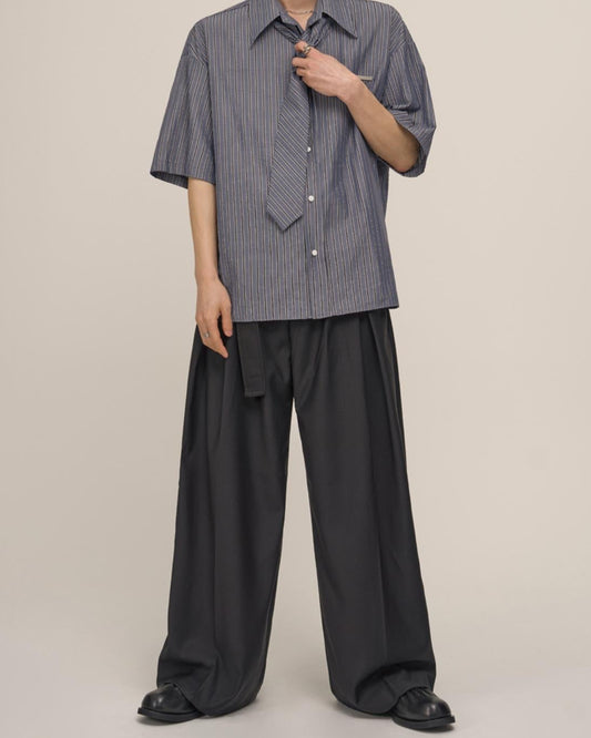 Noir Belted Wide Slacks
