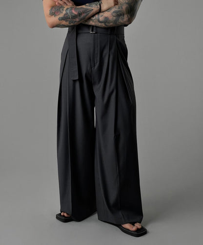 Noir Belted Wide Slacks