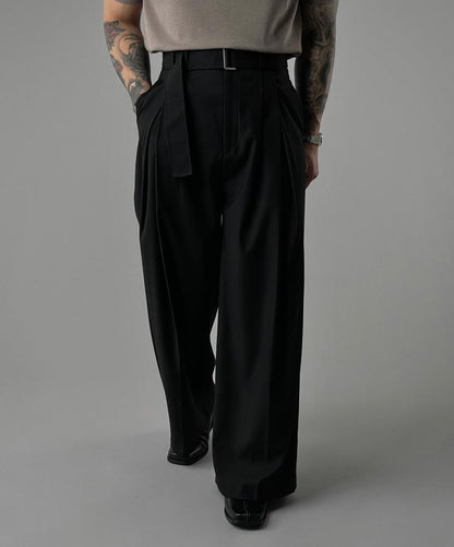 Noir Belted Wide Slacks