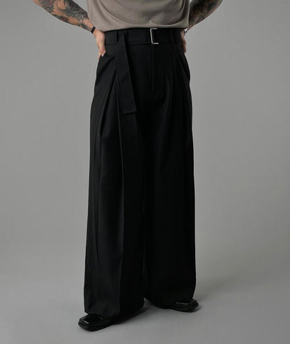 Noir Belted Wide Slacks