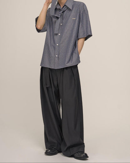 Noir Belted Wide Slacks