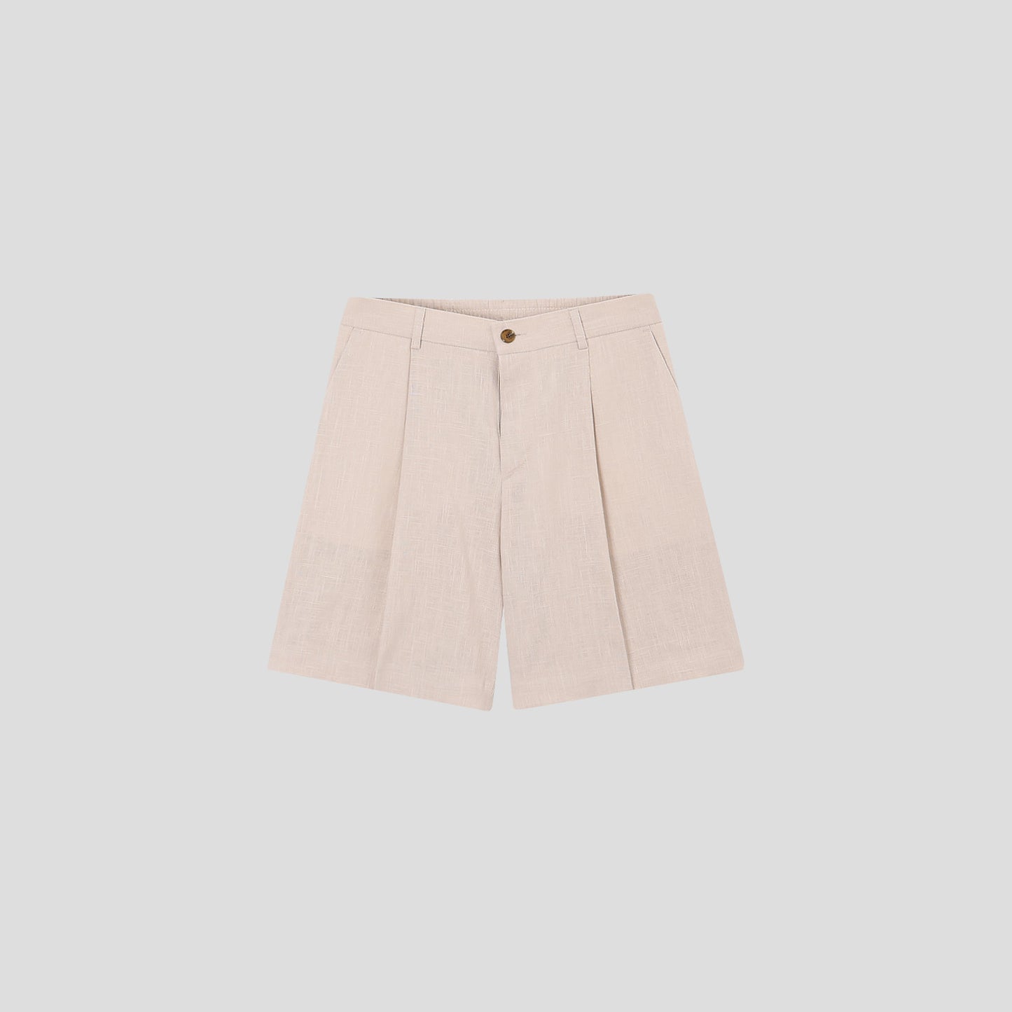 Linen Touch Pleated Half Shorts