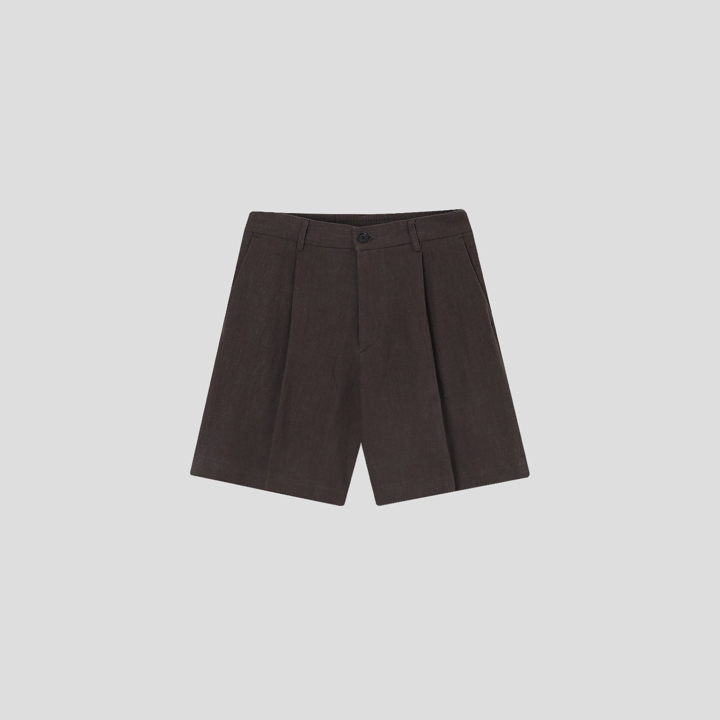 Linen Touch Pleated Half Shorts
