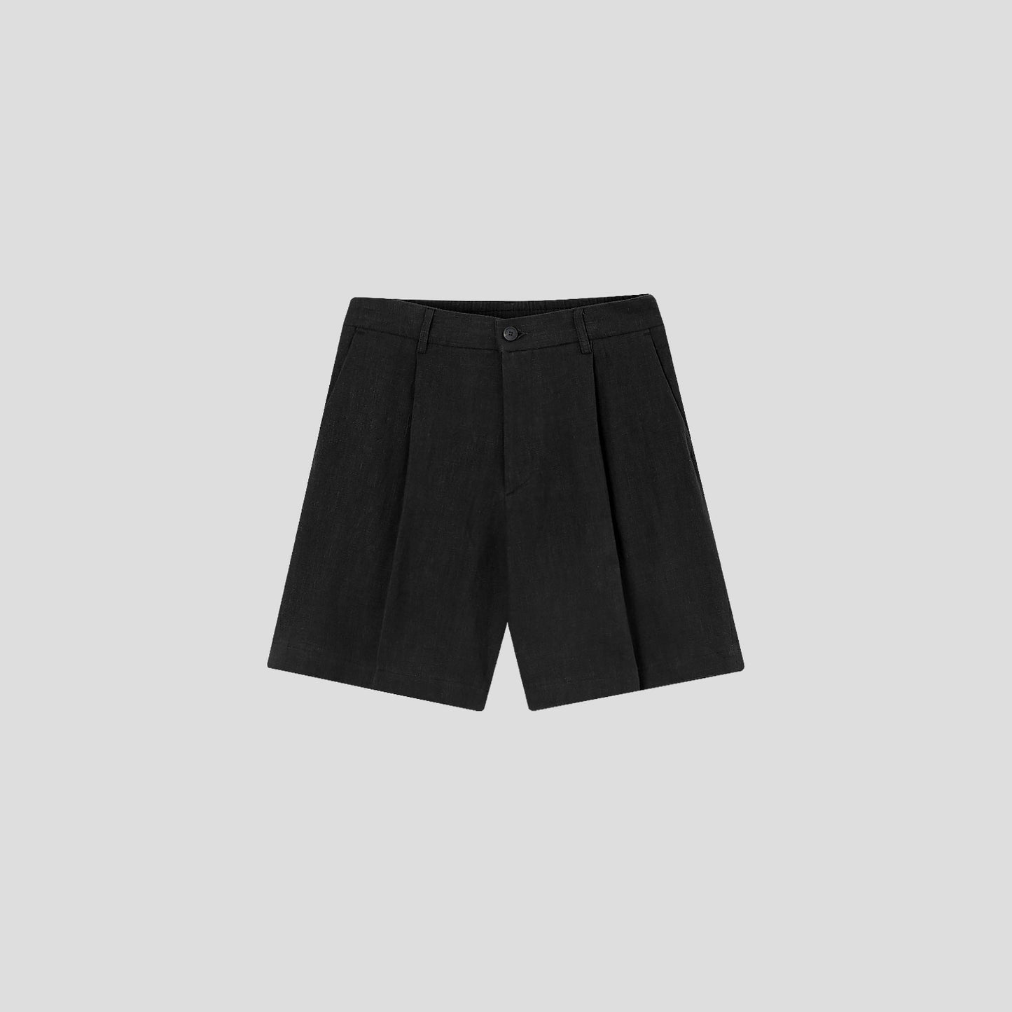 Linen Touch Pleated Half Shorts