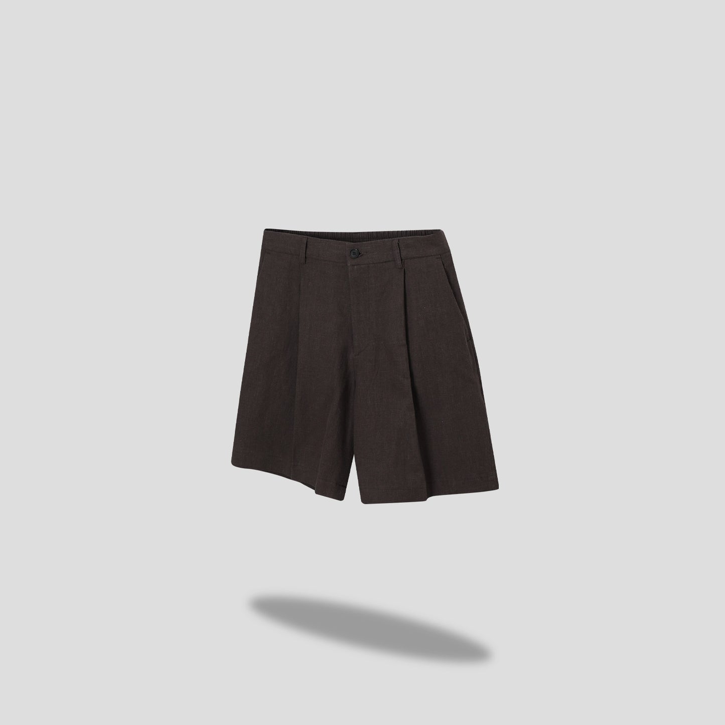 Linen Touch Pleated Half Shorts