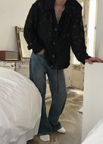 Feather Fringe Jacquard Shirt