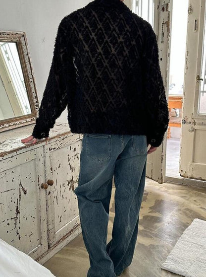Feather Fringe Jacquard Shirt