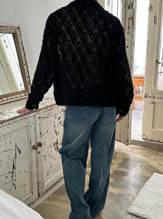 Pigment-Washed Nylon Shirt Jacket