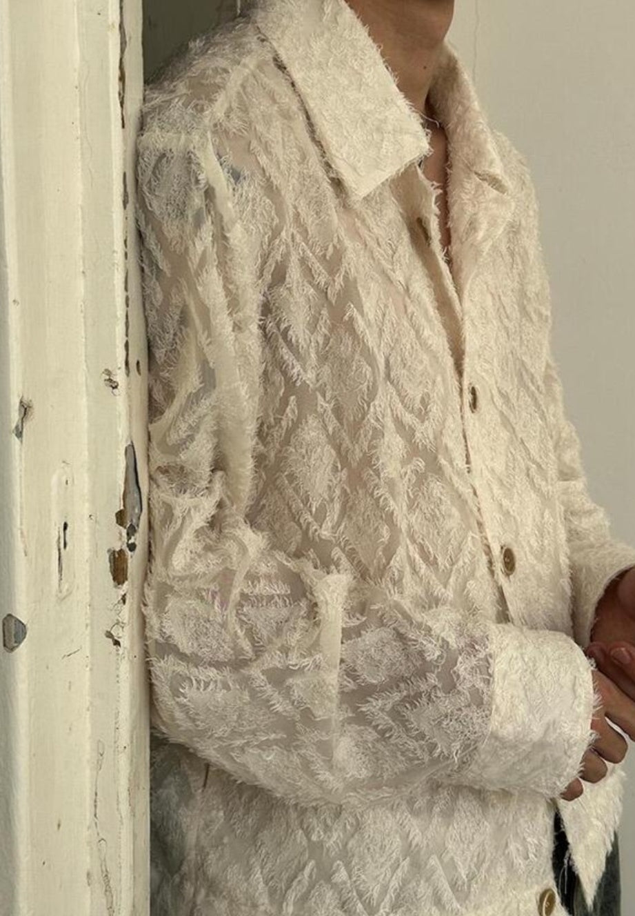 Pigment-Washed Nylon Shirt Jacket