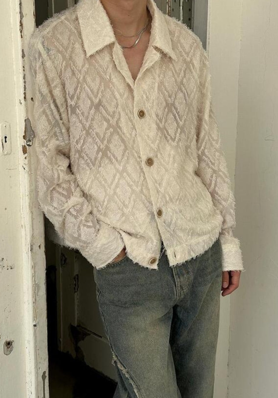 Pigment-Washed Nylon Shirt Jacket