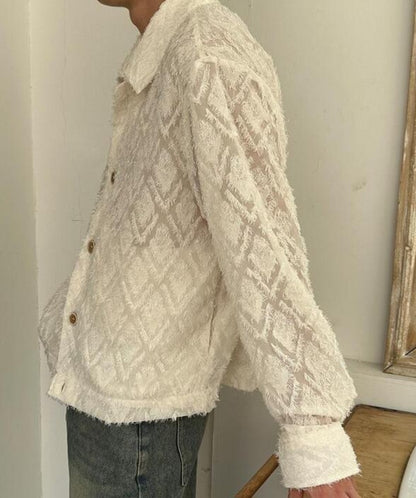 Feather Fringe Jacquard Shirt