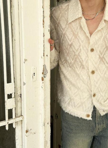 Feather Fringe Jacquard Shirt