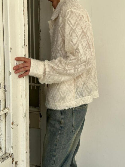 Feather Fringe Jacquard Shirt