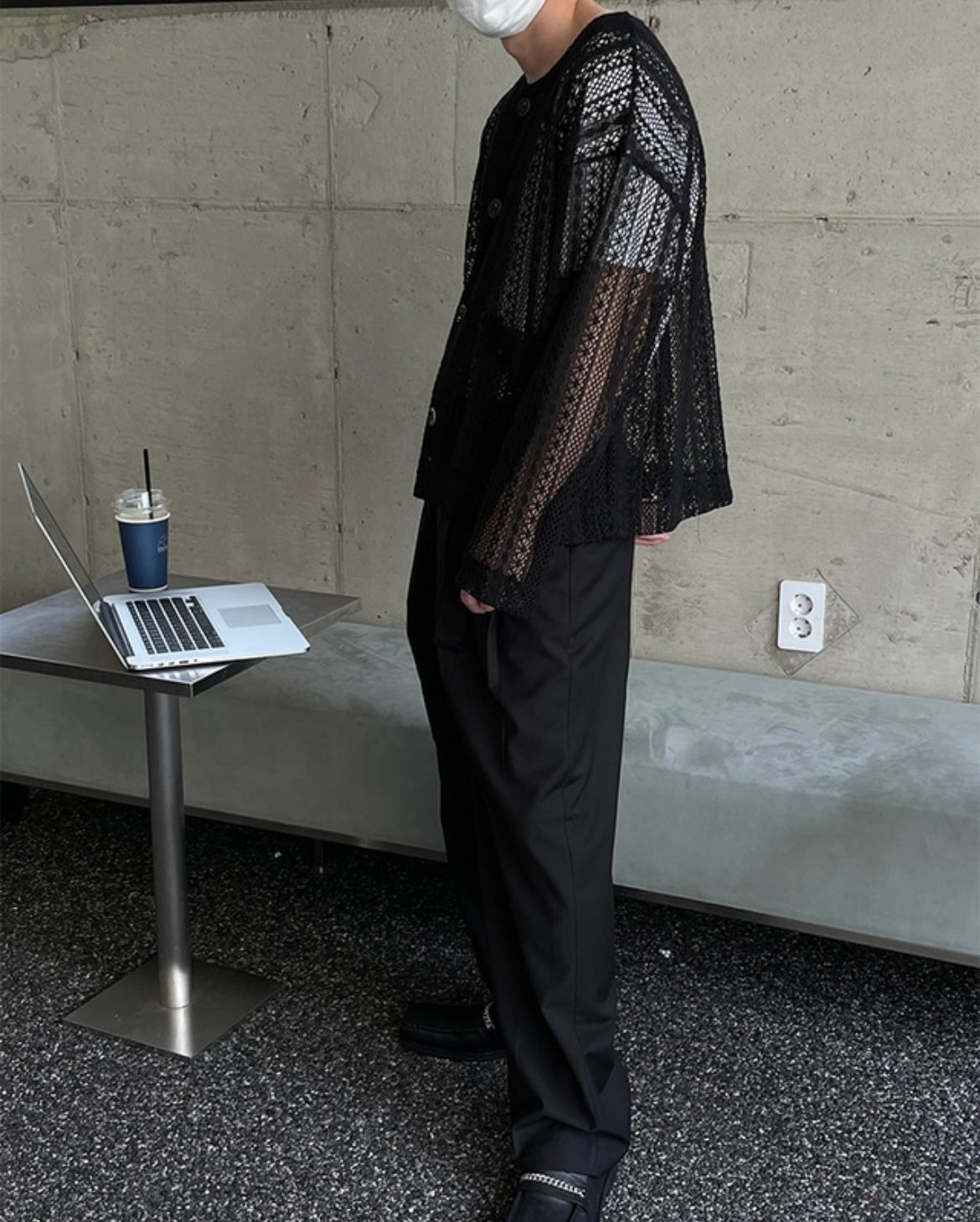 Pigment-Washed Nylon Shirt Jacket