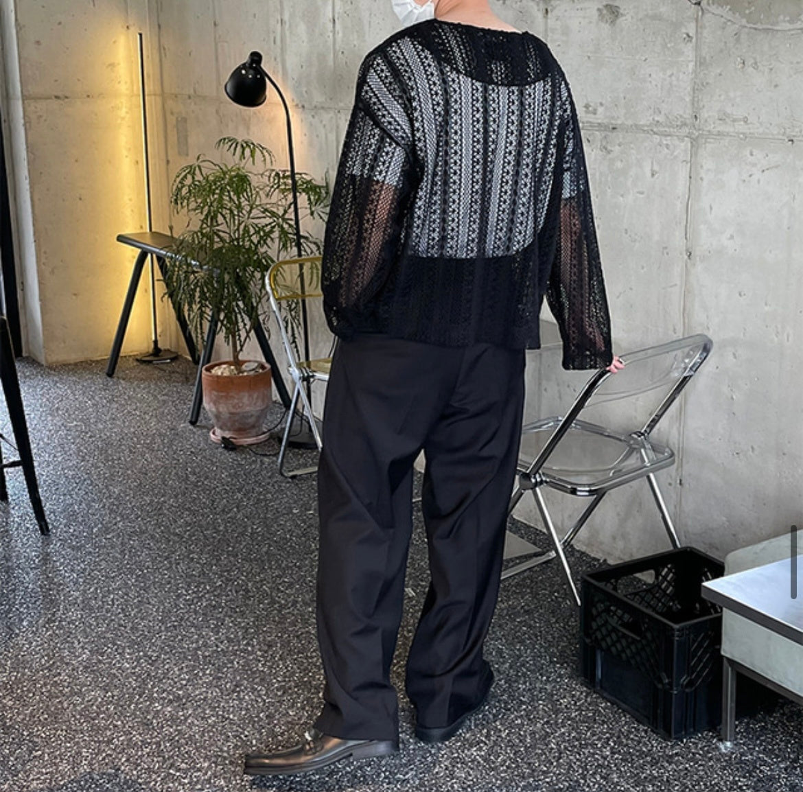 Pigment-Washed Nylon Shirt Jacket