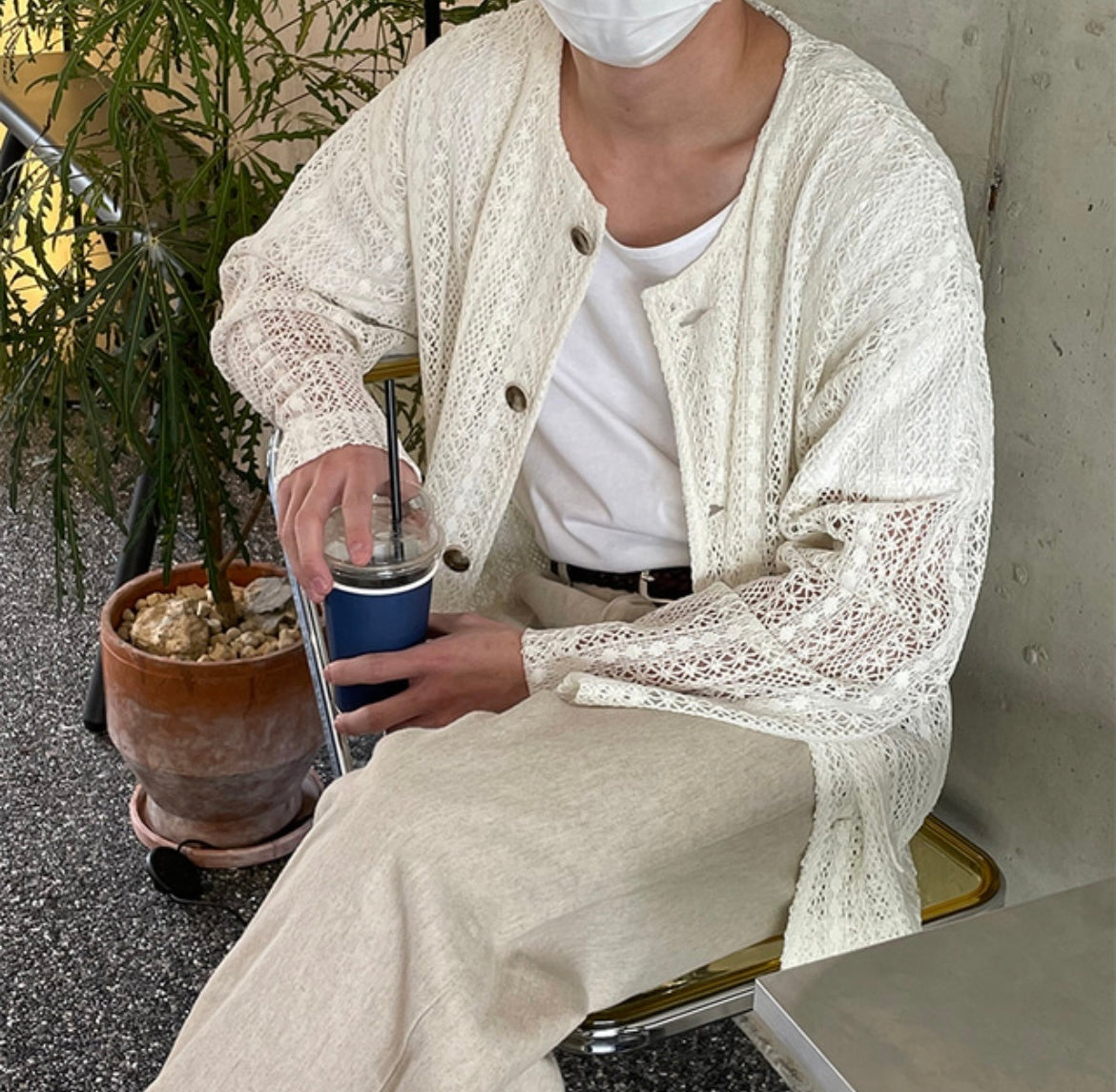 Pigment-Washed Nylon Shirt Jacket