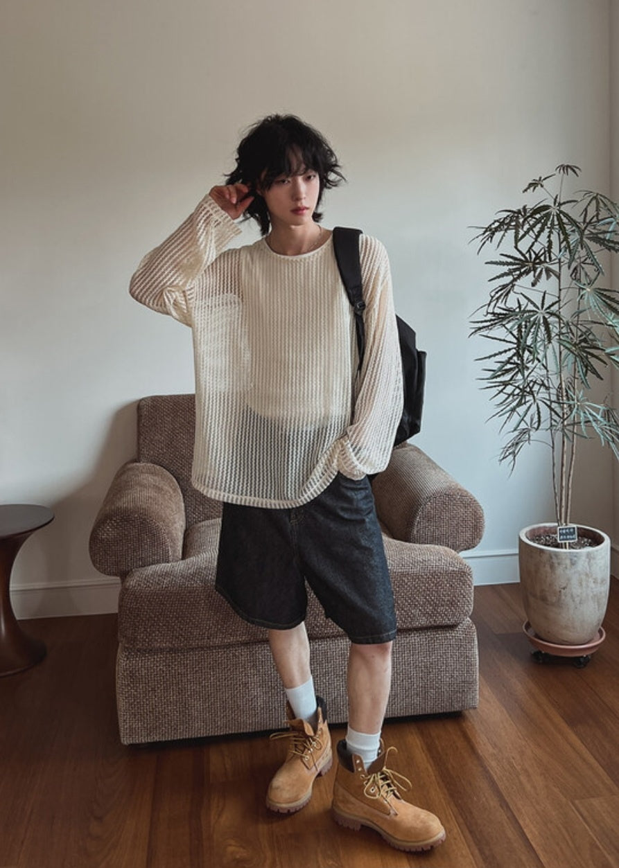 Pigment-Washed Nylon Shirt Jacket