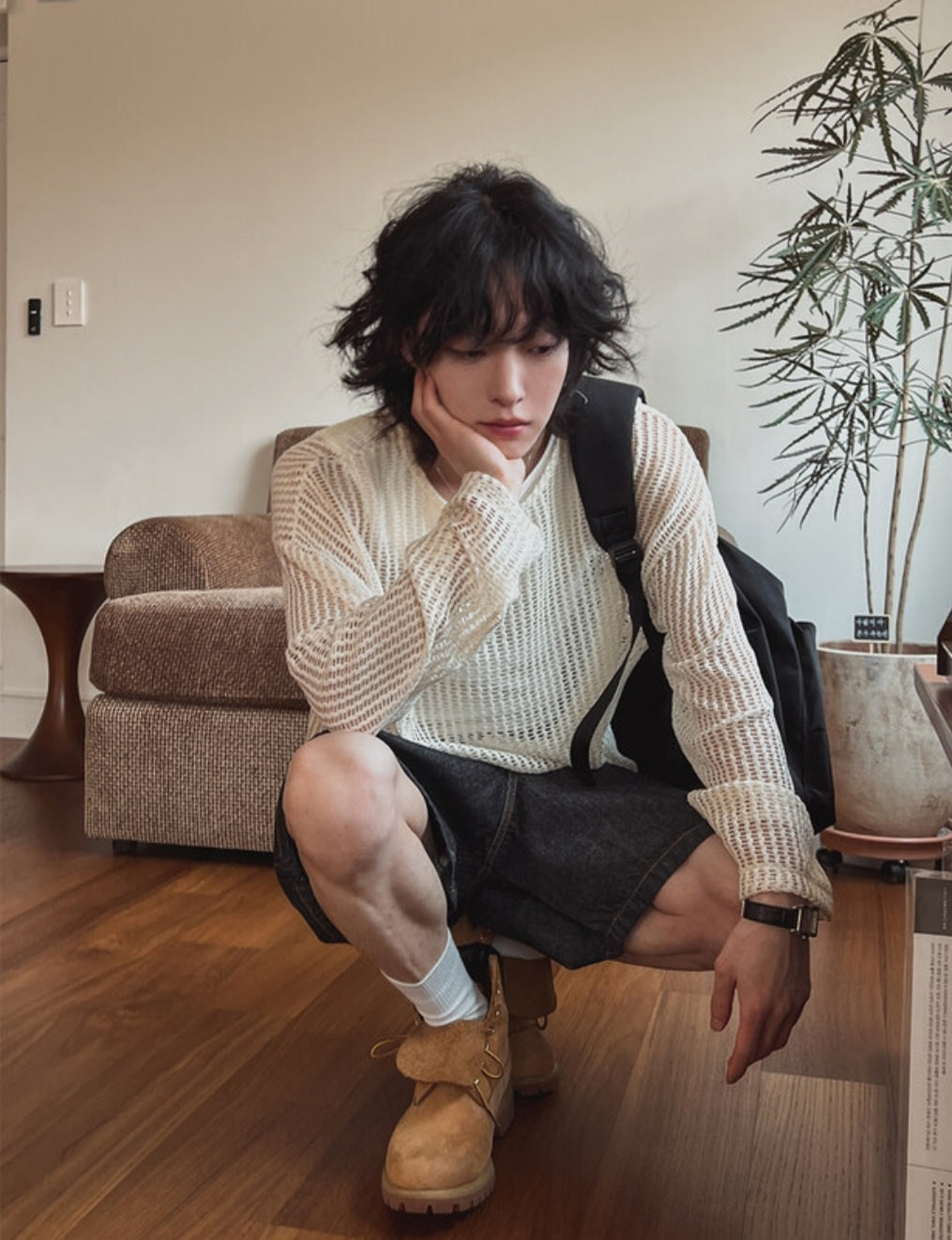 Pigment-Washed Nylon Shirt Jacket