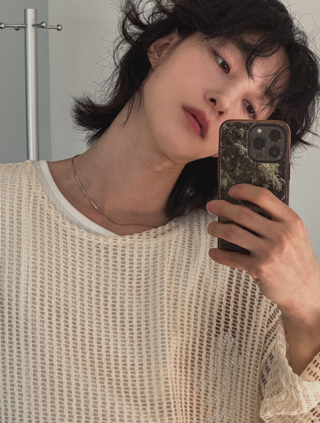 Pigment-Washed Nylon Shirt Jacket