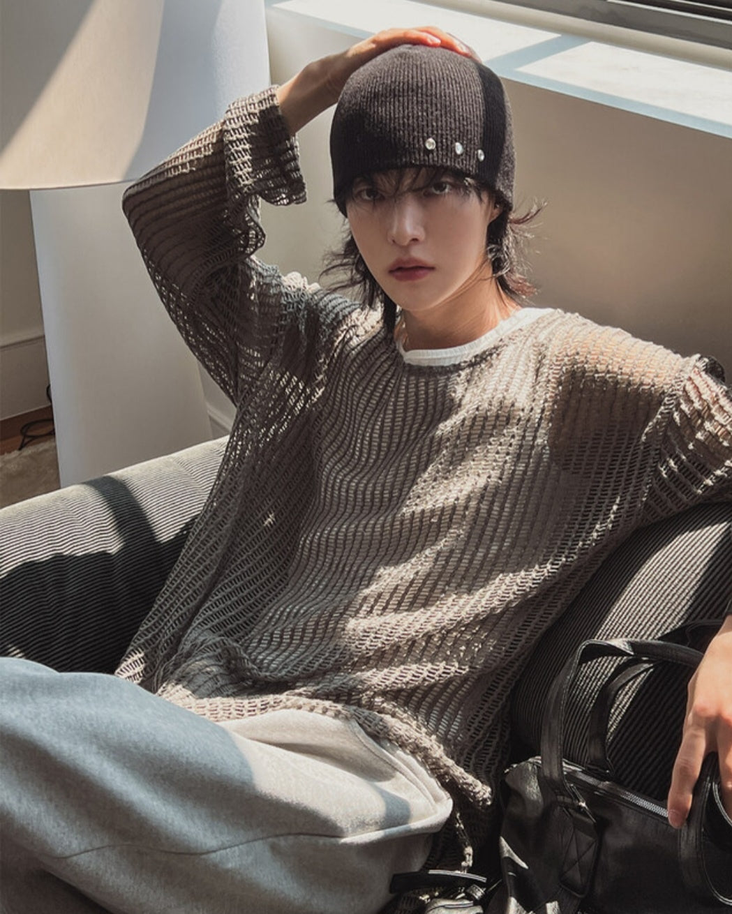 Pigment-Washed Nylon Shirt Jacket