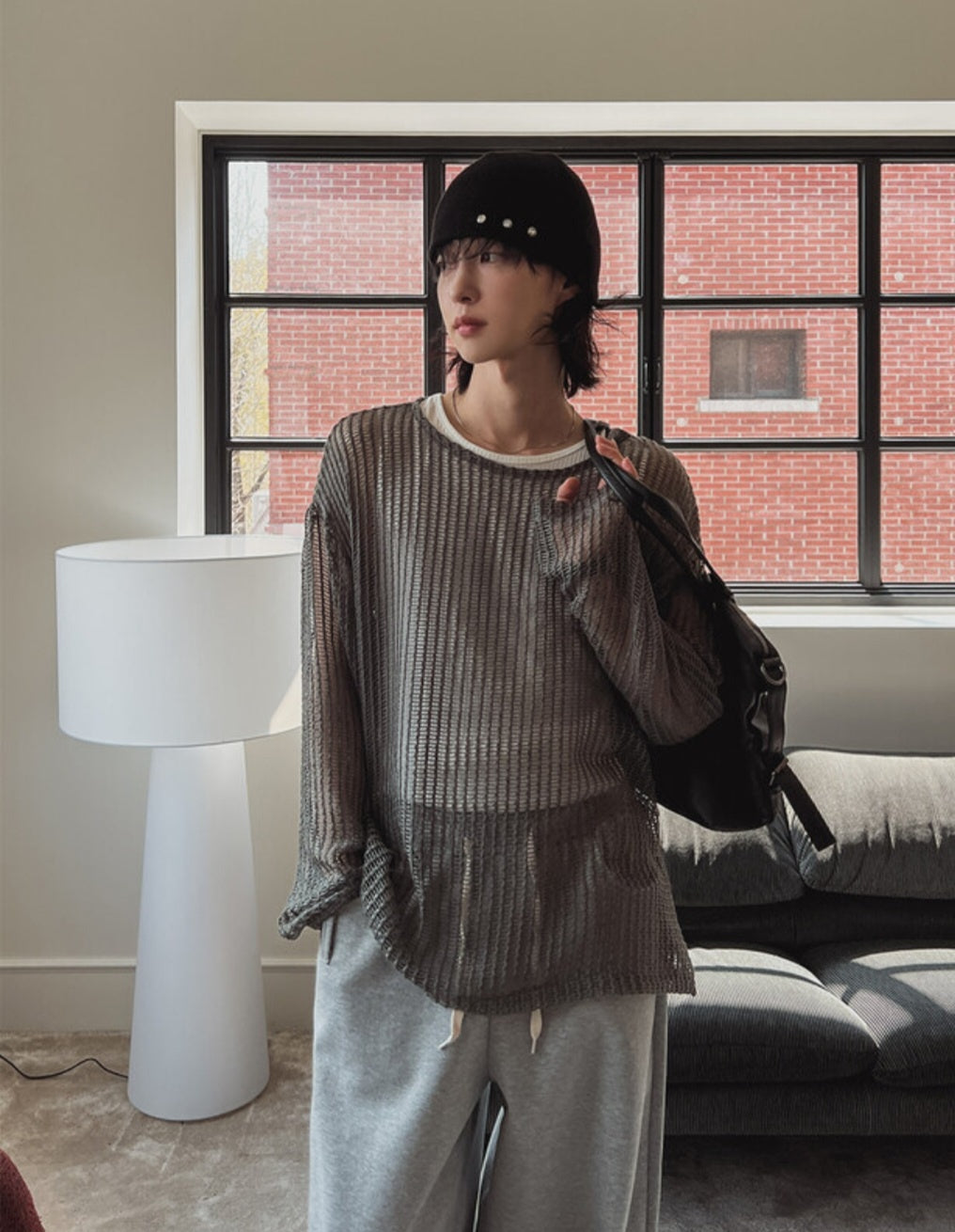 Pigment-Washed Nylon Shirt Jacket