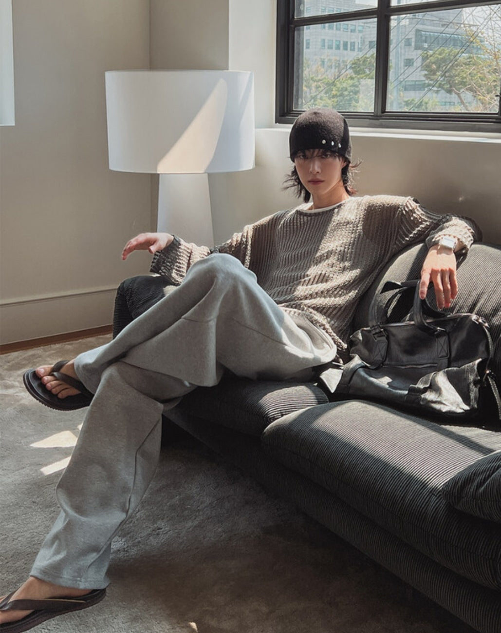 Pigment-Washed Nylon Shirt Jacket