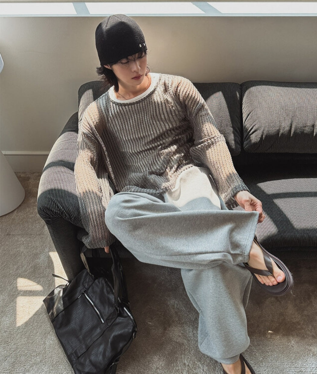 Pigment-Washed Nylon Shirt Jacket