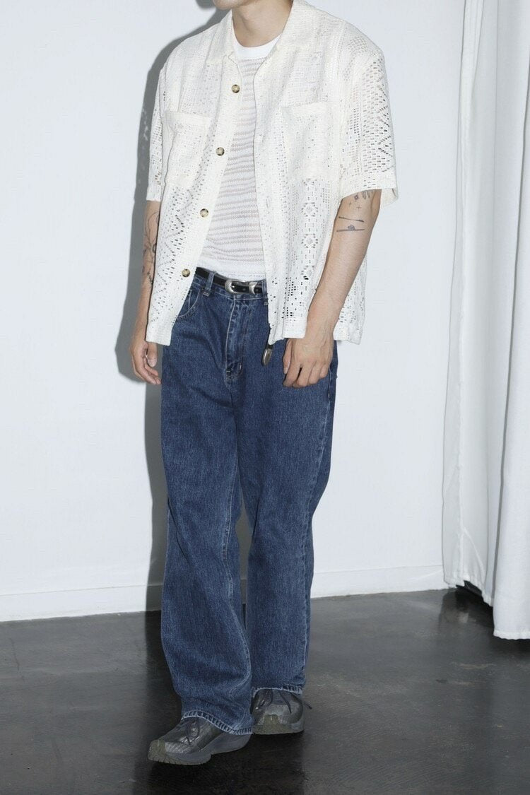 Pigment-Washed Nylon Shirt Jacket