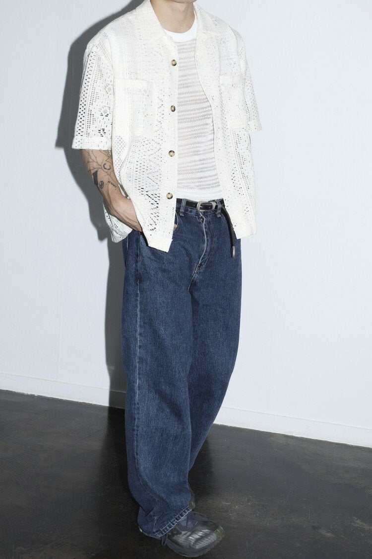 Pigment-Washed Nylon Shirt Jacket