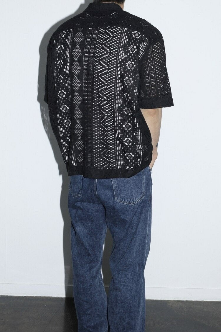 Pigment-Washed Nylon Shirt Jacket