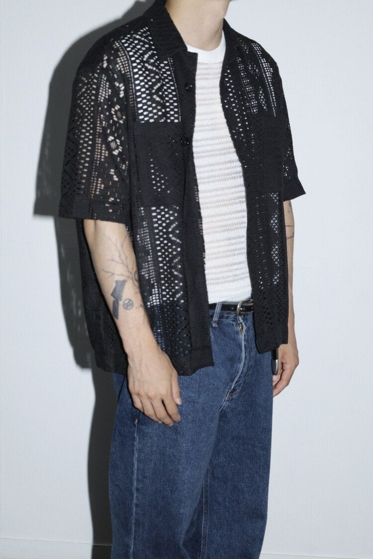 Pigment-Washed Nylon Shirt Jacket