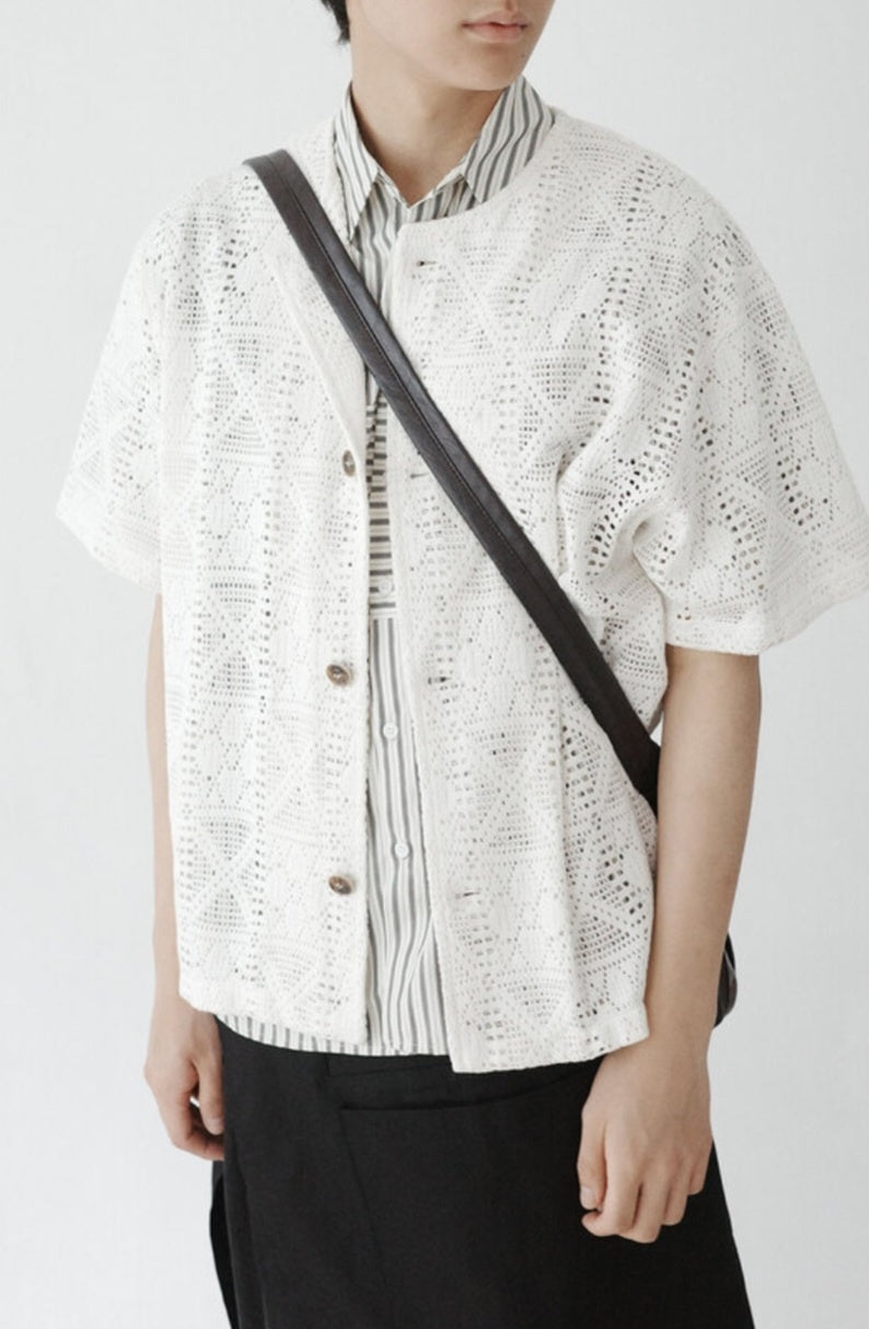 Pigment-Washed Nylon Shirt Jacket