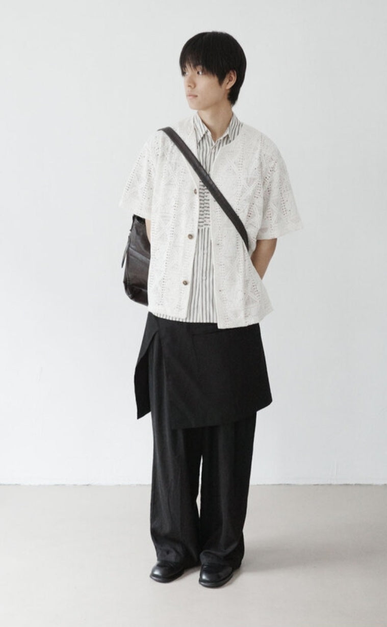 Pigment-Washed Nylon Shirt Jacket