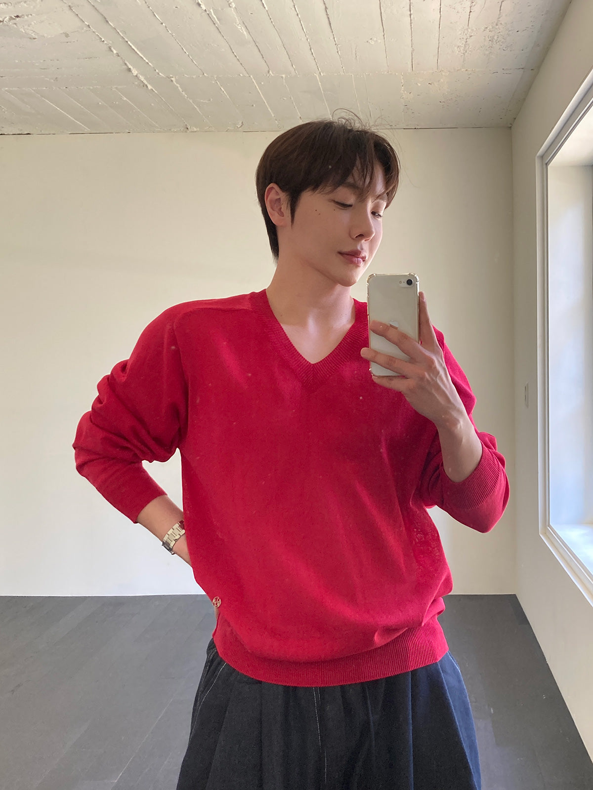 Pigment-Washed Nylon Shirt Jacket