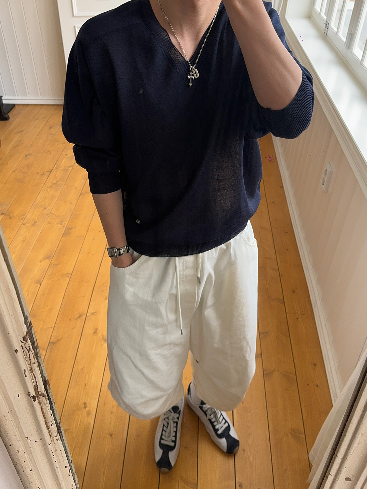 Pigment-Washed Nylon Shirt Jacket