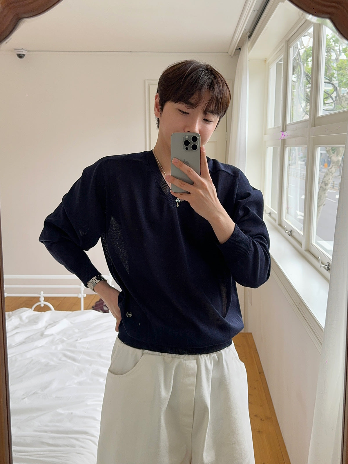 Pigment-Washed Nylon Shirt Jacket