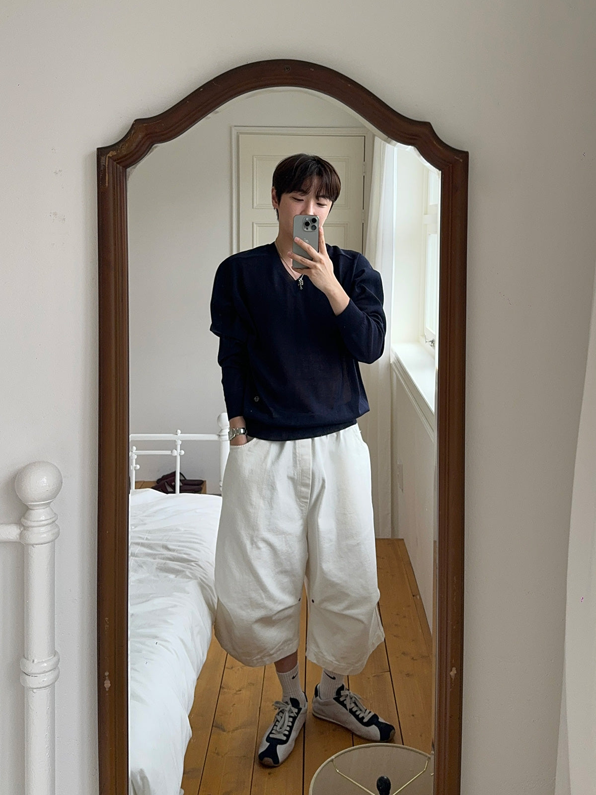 Pigment-Washed Nylon Shirt Jacket