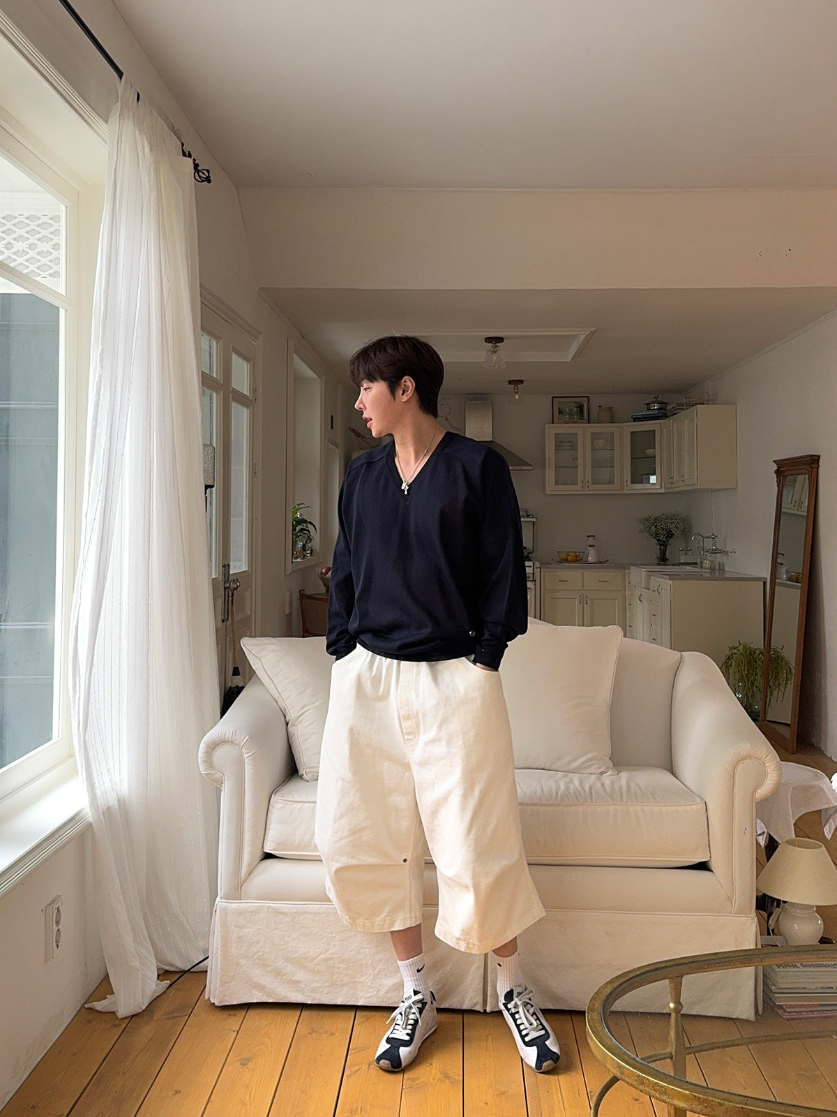 Pigment-Washed Nylon Shirt Jacket