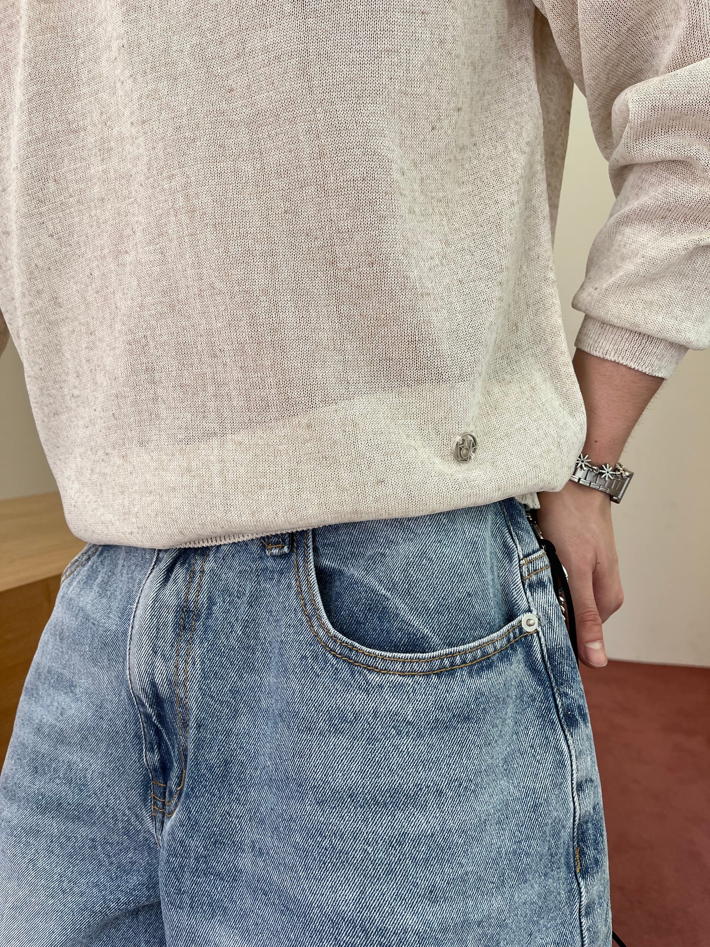 Pigment-Washed Nylon Shirt Jacket