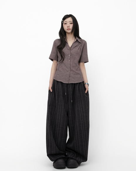 Randel Stripe Balloon Slacks