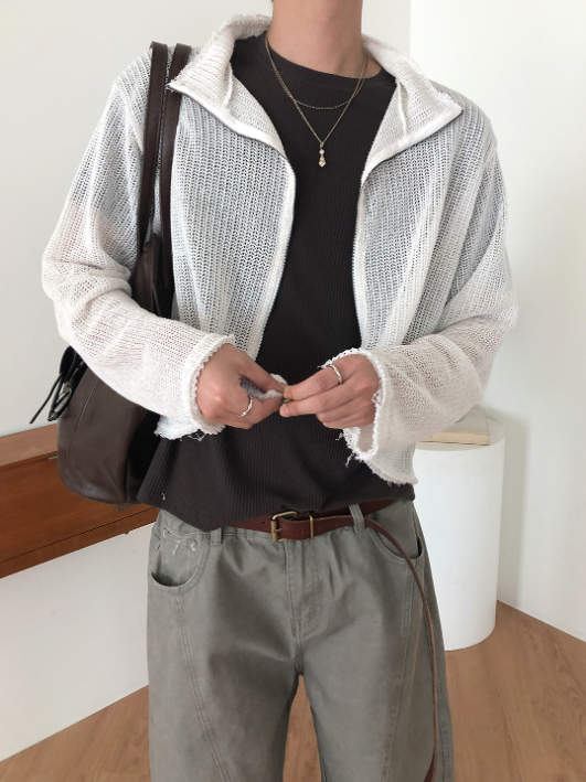 Clay Net Zip Knit